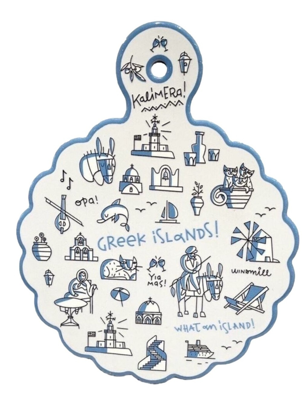 🛍️ 3/$30 or 2/$20 🛍️
Greek Islands Wall Hanging Pot Holder Trivet